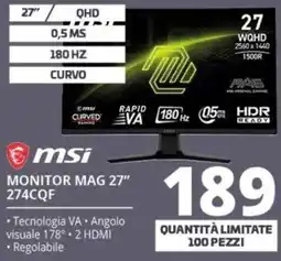 Comet Monitor Mag 27" 274CQF offerta