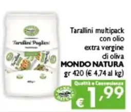 Spak Supermercati Tarallini Pugliesi con olio extra vergine di oliva MONDO NATURA offerta