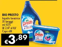 Spak Supermercati Bio Presto liquido lavatrice offerta