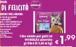 Spak Supermercati Cibo umido per gatti Whiskas assortito offerta