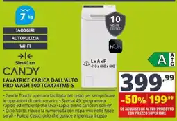 Comet Candy lavatrice carica dall'alto pro wash 500 offerta