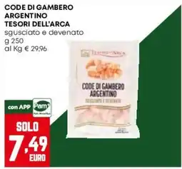 Pam Code di gambero argentino tesori dell'arca sgusciato e devenato offerta