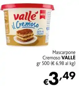 Maxi Supermercati Mascarpone Cremoso VALLÈ offerta