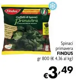 Maxi Supermercati Spinaci primavera Findus offerta