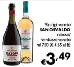 Spak Supermercati Vini igp veneto San Osvaldo raboso/verduzzo veneto offerta