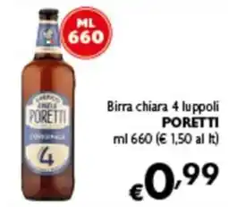 Spak Supermercati Birra chiara 4 luppoli Poretti offerta