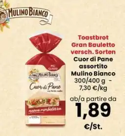Interspar Toastbrot Gran Bauletto versh. Sorten Cuor di Pane assortito Mulino Bianco offerta