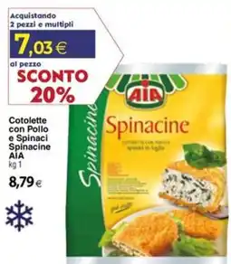 Docks Cash&Carry Cotolette con Pollo e Spinaci Spinacine AIA offerta
