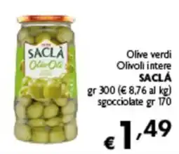 Spak Supermercati Olive verdi Olivoli intere SAACLÀ offerta