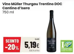 Coop Trentino Vino Müller Thurgau Trentino DOC Cantina d'Isera offerta