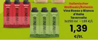 Italienischer Weißwein/Rotwein Vino Rosso o Bianco d'Italia Tavernello