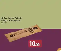 Docks Cash&Carry Kit Forchetta e Coltello in legno + Tovagliolo offerta