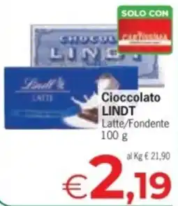 Despar Cioccolato Lindt Latte/Fondente offerta