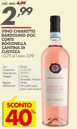 Italmark Vino Chiaretto Bardolino DOC Corte Bogonella offerta