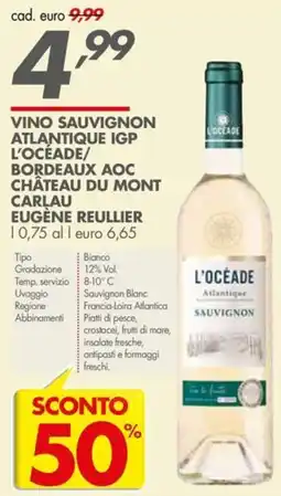 Italmark Vino sauvignon atlantique igp l'océade/ bordeaux aoc château du mont carlau eugène reullier offerta