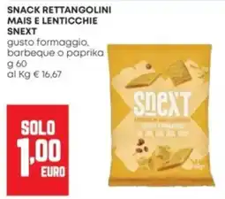 Panorama Snack rettangolini mais e lenticchie snext offerta