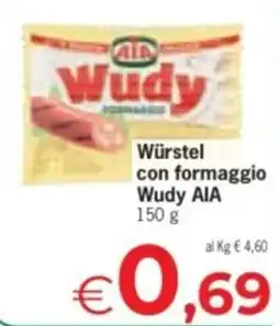 Despar Würstel con formaggio Wudy AIA offerta