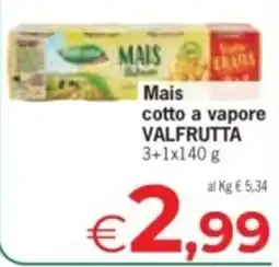 Despar Mais cotto a vapore Valfrutta offerta