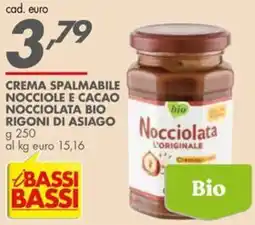 Italmark Crema spalmabile nocciole e cacao Nocciolata Bio Rigoni di Asiago offerta