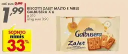 Italmark Biscotti Zalet Malto e Miele Galbusera offerta