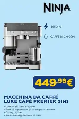 Euronics Ninja macchina da caffè Luxe Café Premier 3in1 offerta