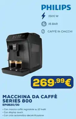 Euronics Philips macchina da caffè series 800 offerta