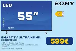 Euronics Sony Smart TV Ultra HD 4K offerta