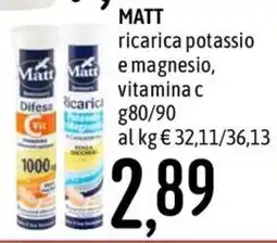 Emisfero Matt ricarica potassio e magnesio, vitamina c offerta