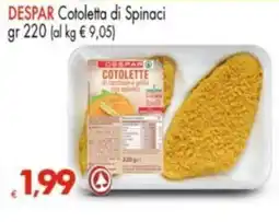 Despar Despar Cotoletta di Spinaci offerta