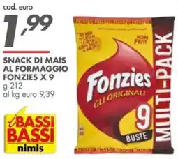 Italmark Snack di mais al formaggio Fonzies offerta