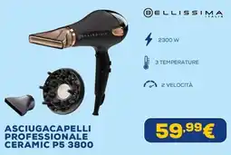 Euronics Asciugacapelli professionale ceramic P5 3800 Bellissima Italia offerta