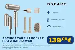 Euronics Dreame asciugacapelli pocket pro 2 hair dryer offerta