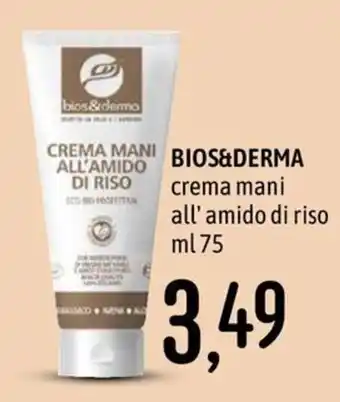 Bios&derma crema mani all'amido di riso