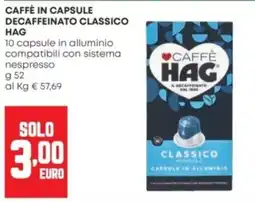 Panorama Caffè in capsule decaffeinato classico Hag offerta