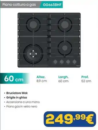 Piano cottura a gas GG663BHF