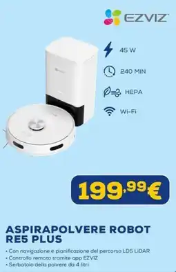 Euronics Aspirapolvere robot Re5 Plus EZVIZ offerta