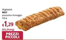 Futura Supermercati Sfogliastick WOLF prosciutto e formaggio offerta