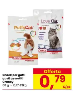 Interspar Snack per gatti gusti assortiti Crancy offerta