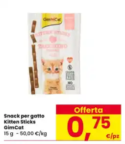 Interspar Snack per gatto Kitten Sticks GimCat offerta