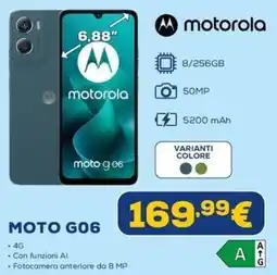 Euronics motorola moto g06 offerta