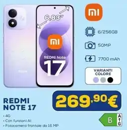Euronics Redmi Note 17 offerta
