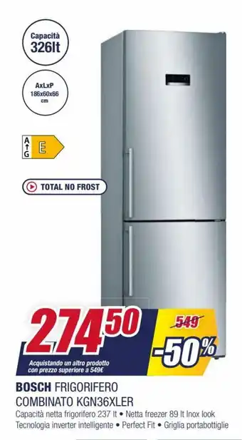 Trony Bosch Frigorifero Combinato KGN36XLER offerta