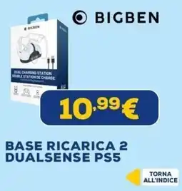 Euronics Bigben base ricarica 2 dualsense ps5 offerta