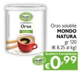 Maxi Supermercati Orzo solubile MONDO NATURA offerta