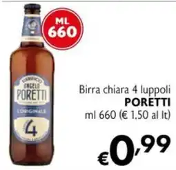 Maxi Supermercati Birra chiara 4 luppoli Poretti offerta
