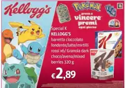 Futura Supermercati Special K KELLOGG'S barretta cioccolato fondente/latte/mirtilli rossi offerta