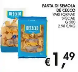 Superstore Coal Pasta di semola De Cecco offerta