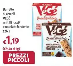 Futura Supermercati Barrette ai cereali VEGÈ offerta
