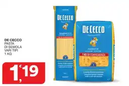 Quick Sisa De Cecco pasta di semola offerta
