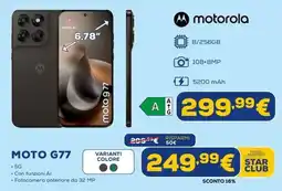 Euronics Motorola Moto G77 offerta